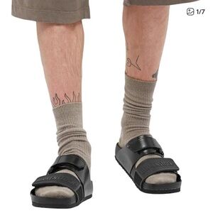 Rick Owen’s x Birkenstock Rotterdam Regular Wide Men's Black Slide Sandals Sz 47